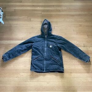 Mens Black Carhartt Sherpa Lined Hoodie Size XS